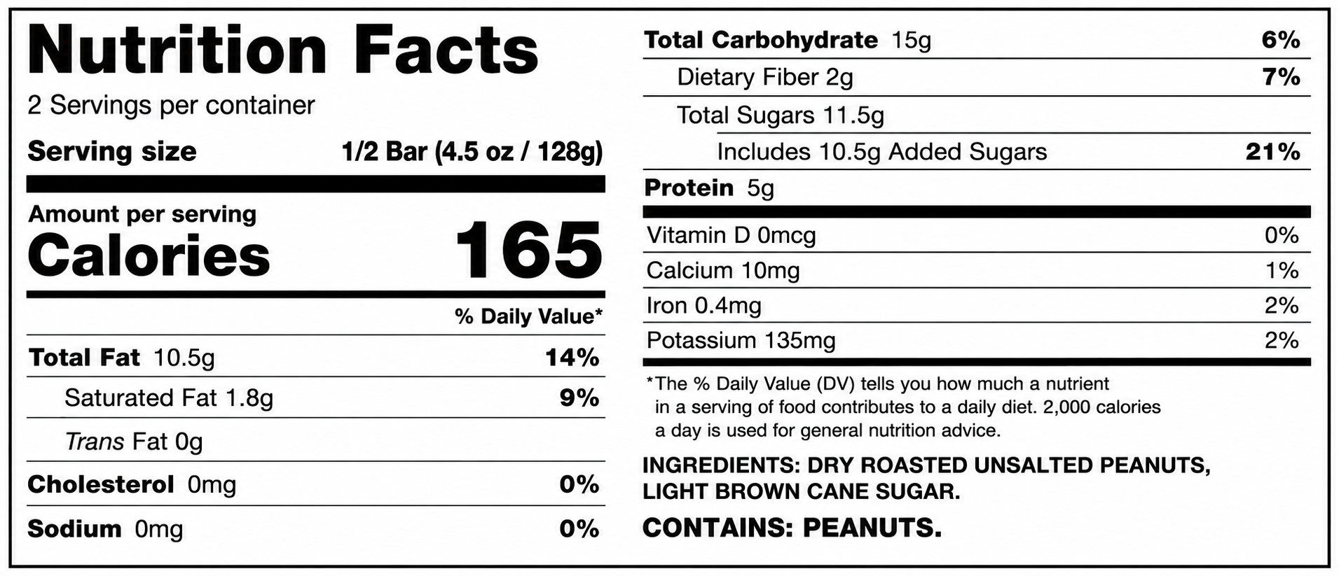 Yana's Mani Peanut Bar 4.5 oz
