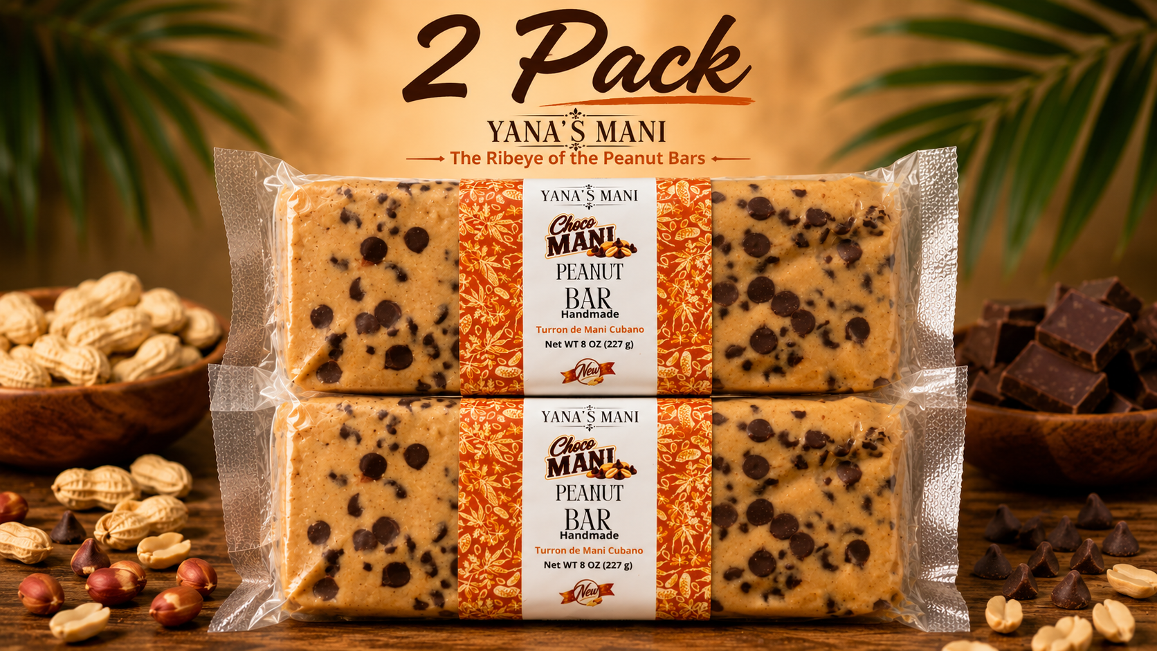 Yana’s Mani Choco-Mani Peanut Bar 8oz (227g) 2 Pack