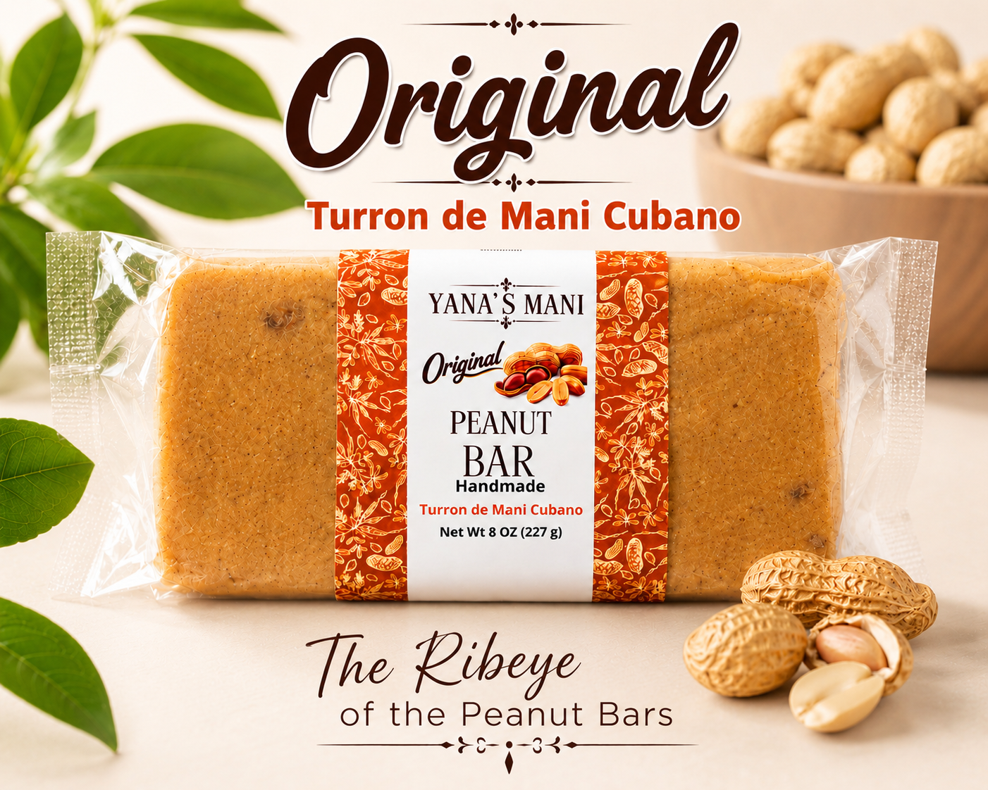 Yana's Mani Peanut Bar Single 8oz