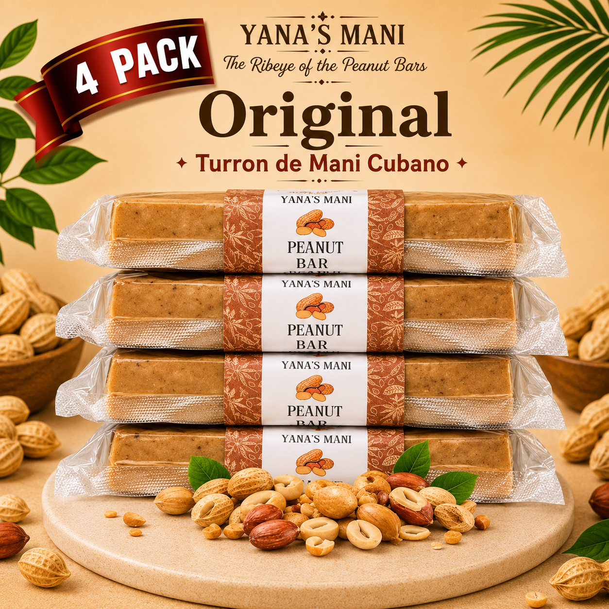 Yana's Mani Peanut Bar 4 pack