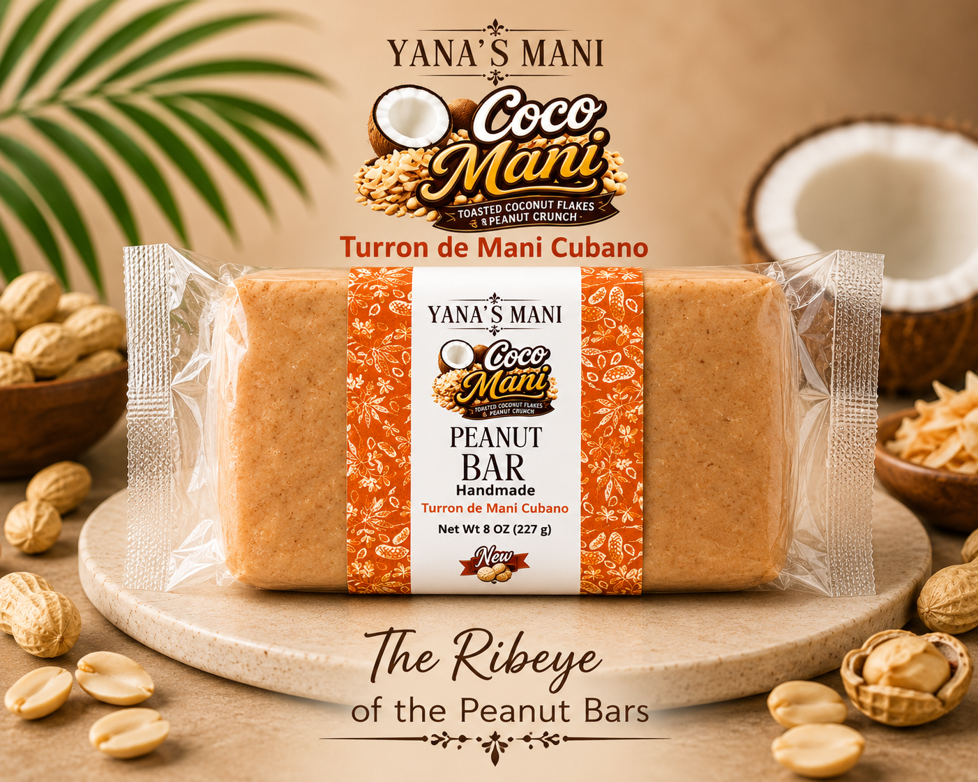 Yana’s Mani Coco-Mani Peanut Bar 8oz (227g) 2 Pack